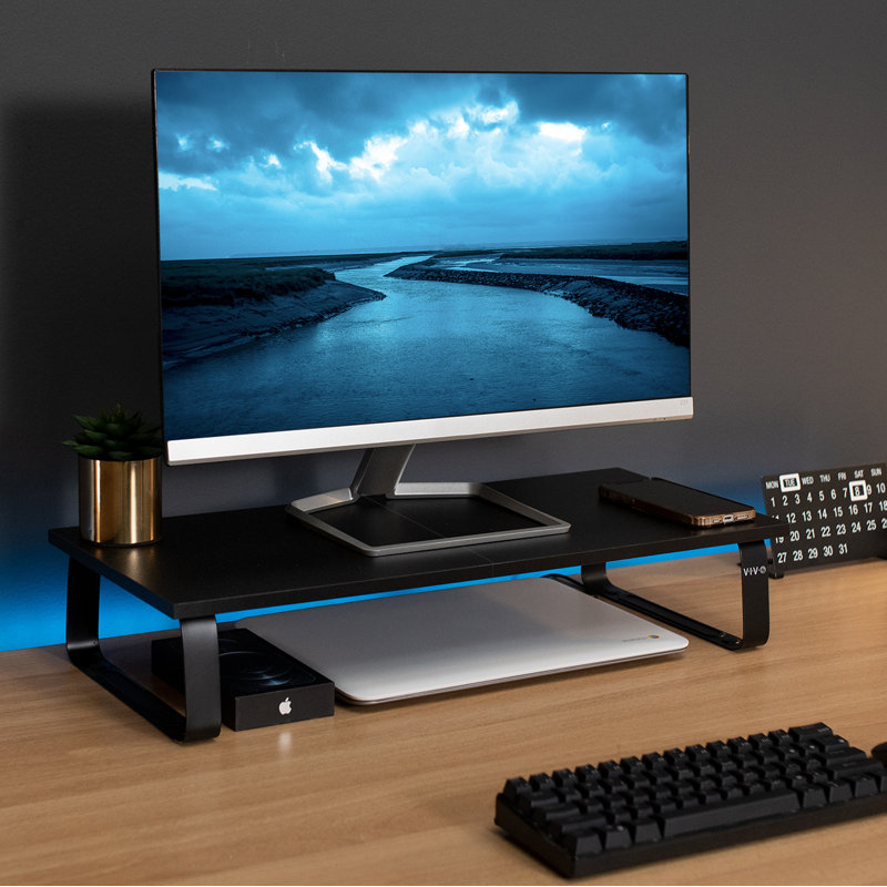 VIvo Black Monitor Riser & Reviews Wayfair